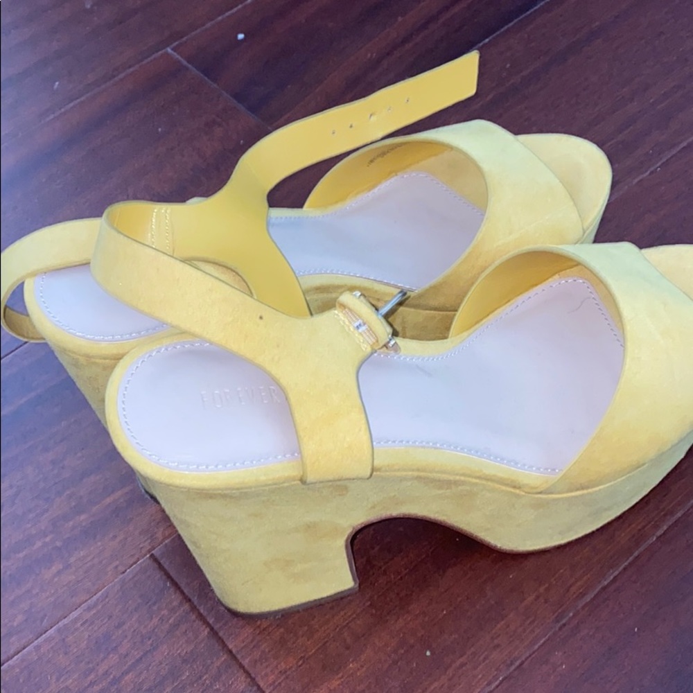 Yellow Forever 21 wedges!